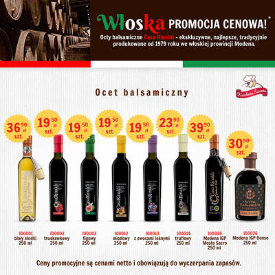 Promocja KŚ octy balsamiczne CASA RINALDI 03.2025 reklama FB